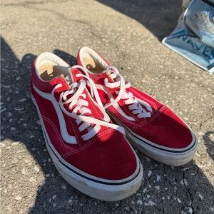 Vans Red and White Women's Sneakers